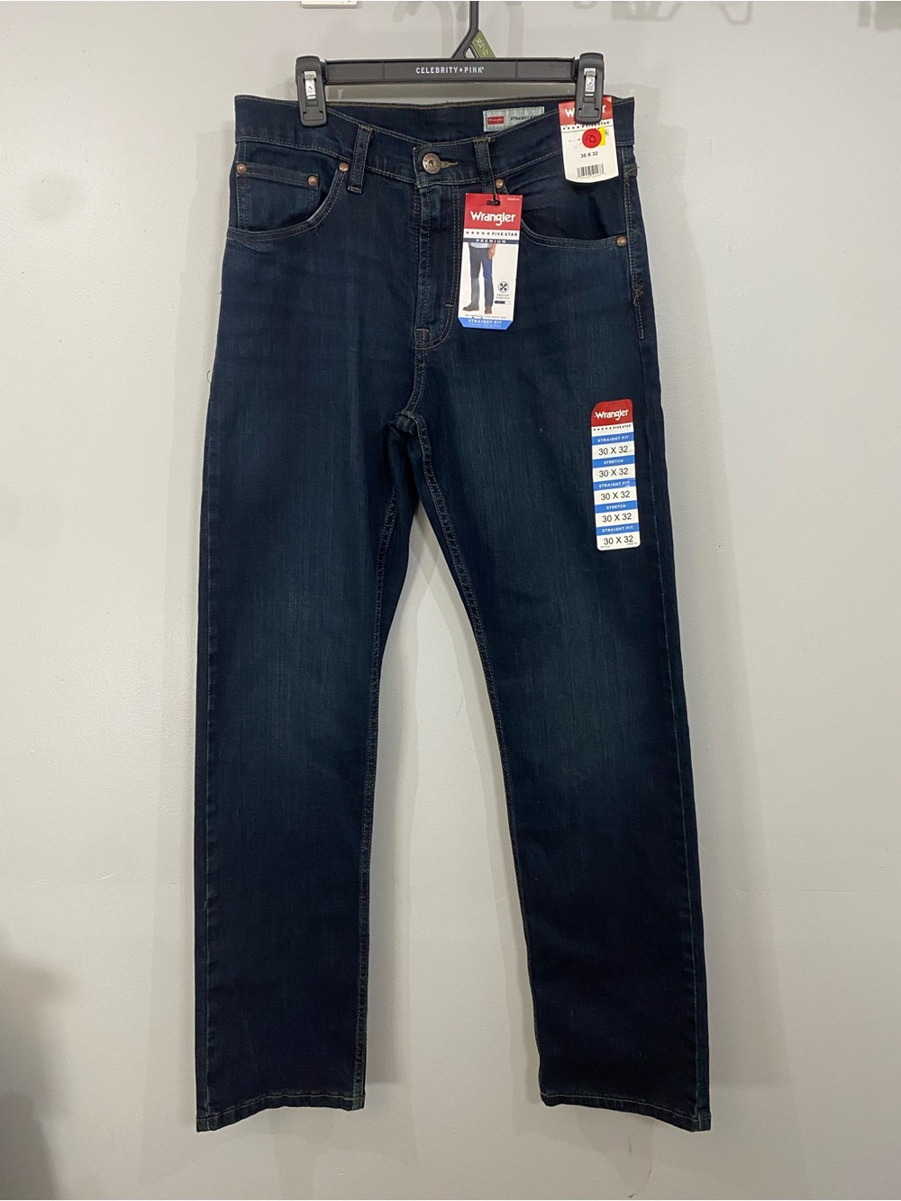 Wrangler Men's Straight Jeans in Dark Indigo